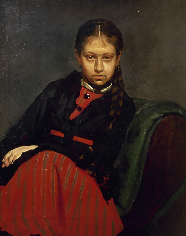 Репин И.Е., «Портрет Веры Шевцовой», 1869, холст, масло, 83 x 67 см, Государственный Русский музей, Санкт-Петербург