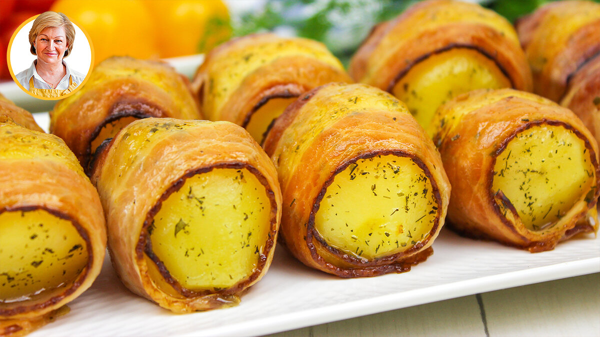    Картошка с беконом в рукаве в духовке