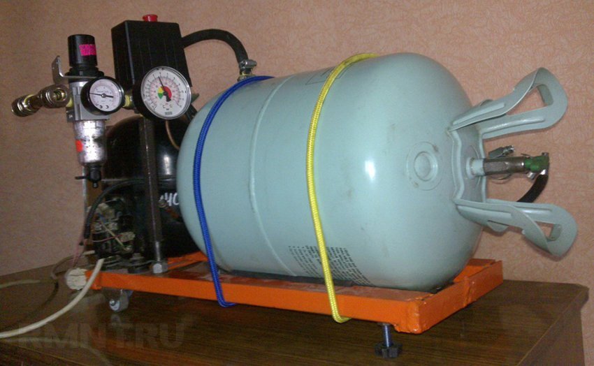 Самодельный ресивер из баллона для фреона.