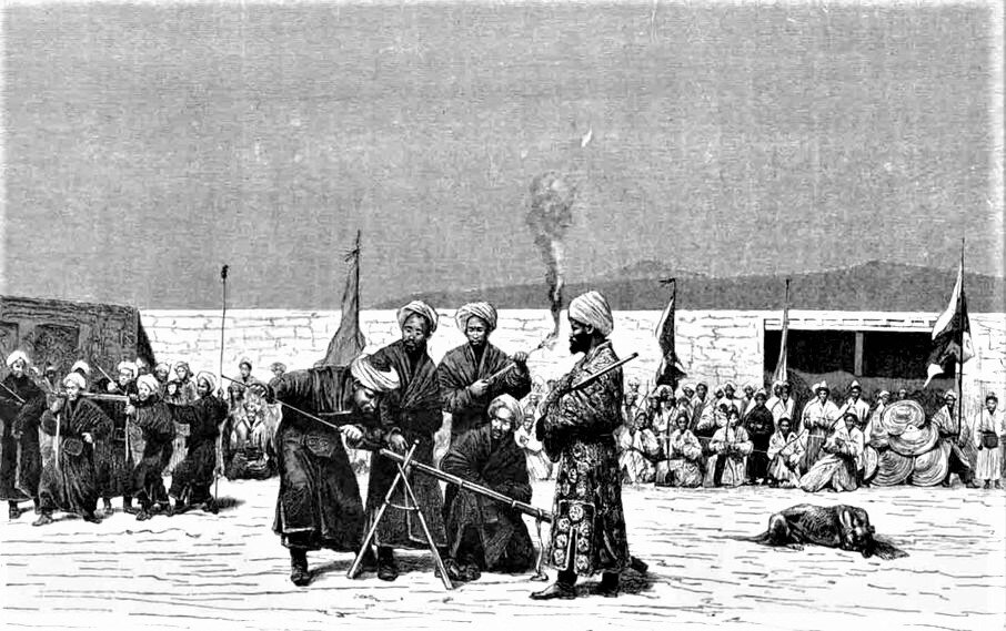 Заряжание тайфура (рис. конца XIX века).