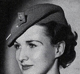 Женский берет. Источник фото https://freevintagecrochet.com/hat-patterns/spool46/37-tucked-beret-pattern