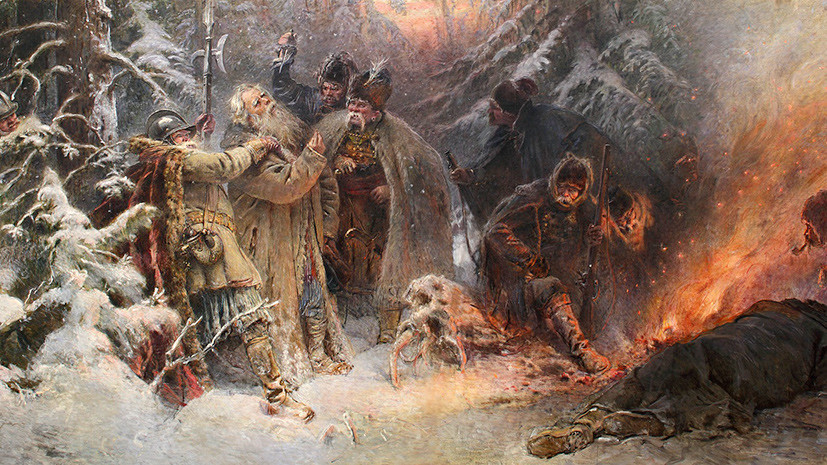 Поляки истязают Ивана Сусанина