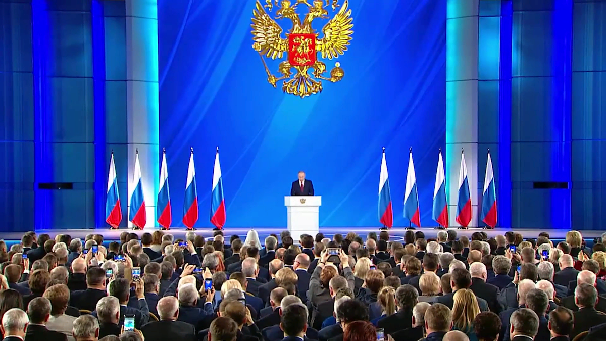 На трибуне В.Путин