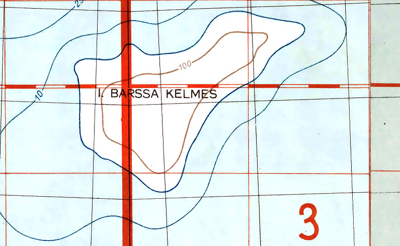 Остров Барсакельмес на немецкой военной карте 1941 года