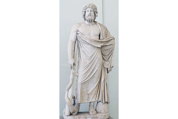 Предполагаемая статуя Эскулапа из римского храма (коллекция Фарнезе в Национальном археологическом музее в Неаполе)