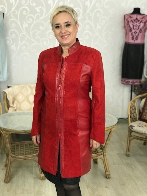 История создания френча из красной замши. Ателье Ирины Берзиной.