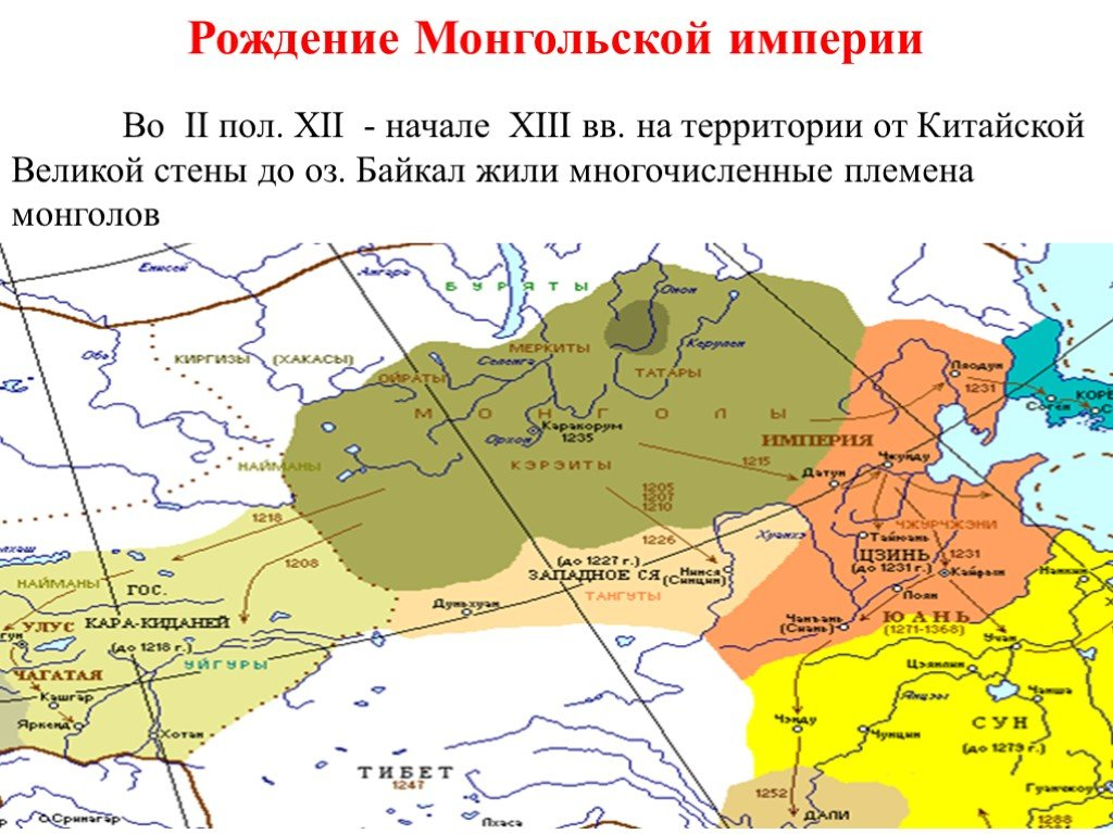 Карта великой монгольской империи