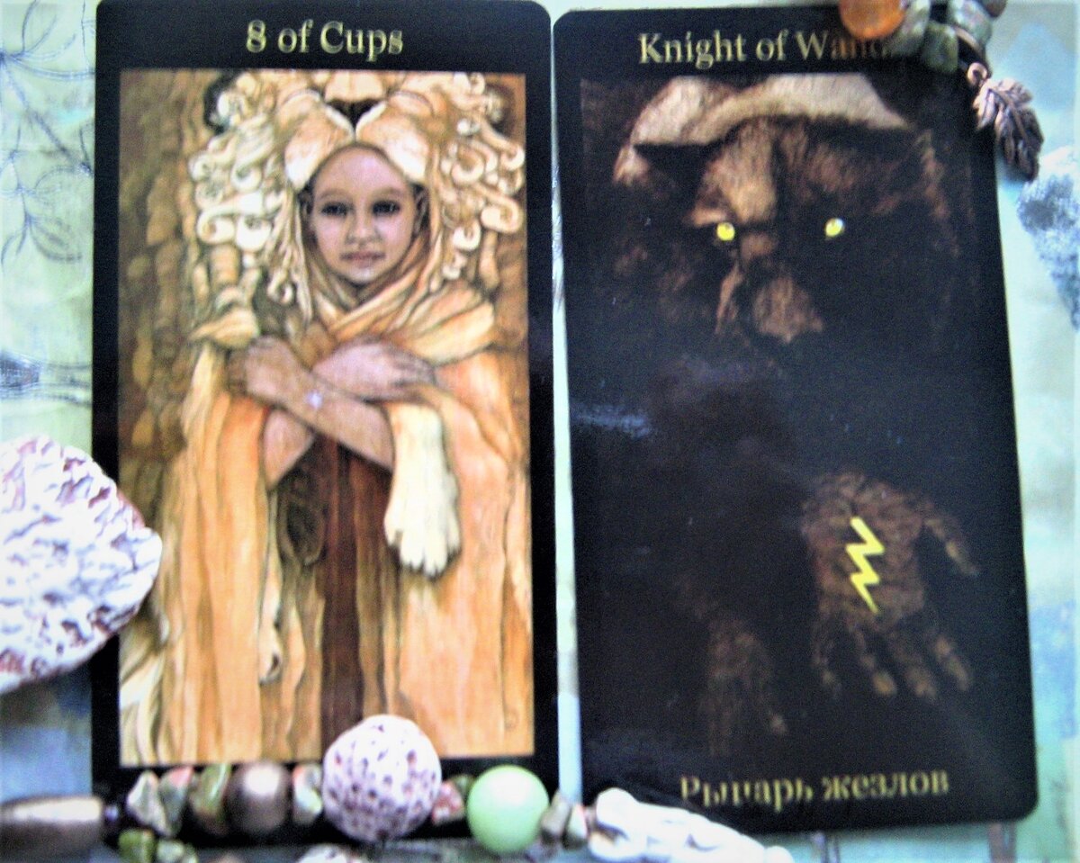 8 кубков и рыцарь жезлов. Фото автора