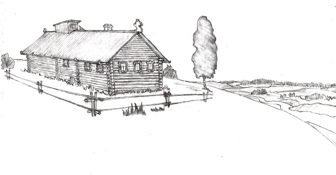 Дом Телемоныча.  Иллюстрация автора.