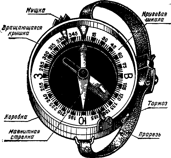 Рисунок магнитного компаса