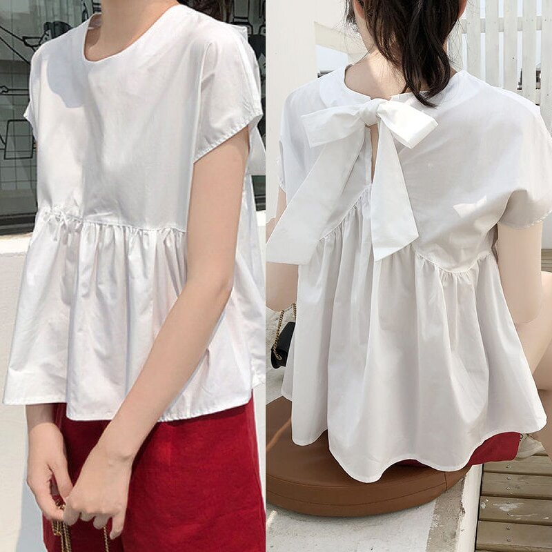 Белая шифоновая блузка