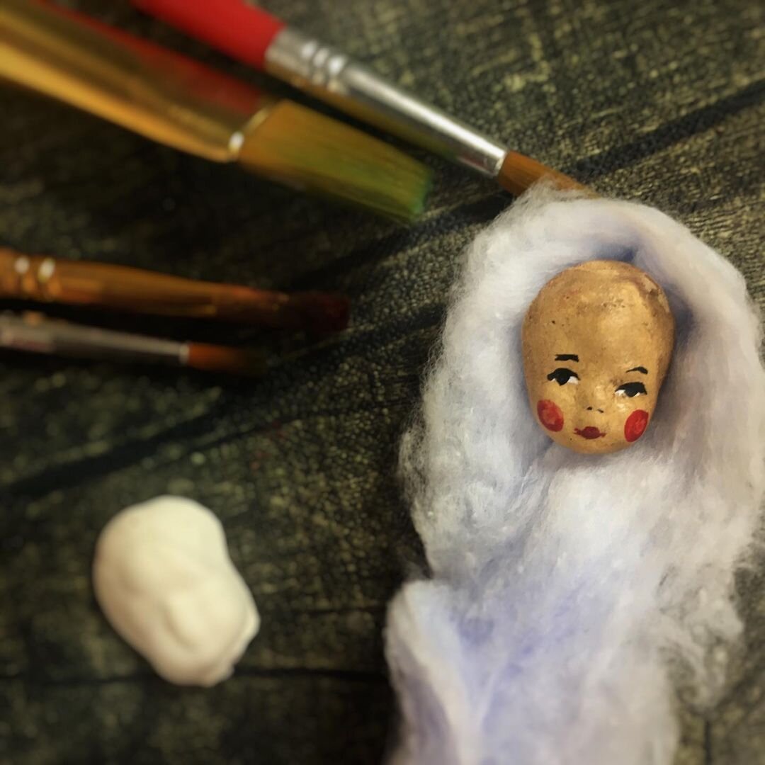 Личико для ватной игрушки в стиле 40-х годов