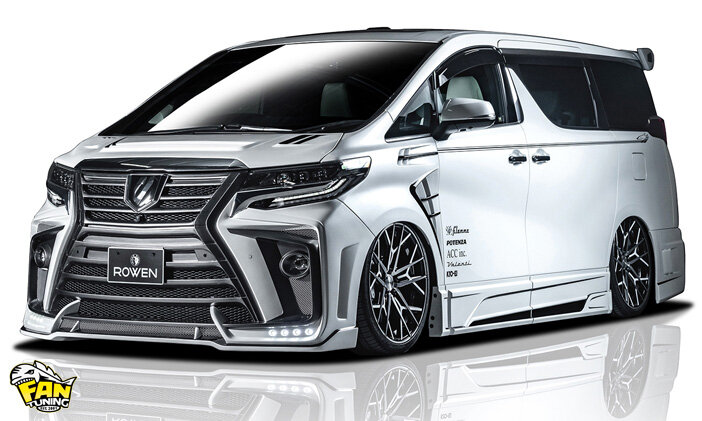 Аэродинамический тюнинг Тойоты Альфард (Toyota Alphard) 2018 г.в. от японского тюнинг-ателье ROWEN