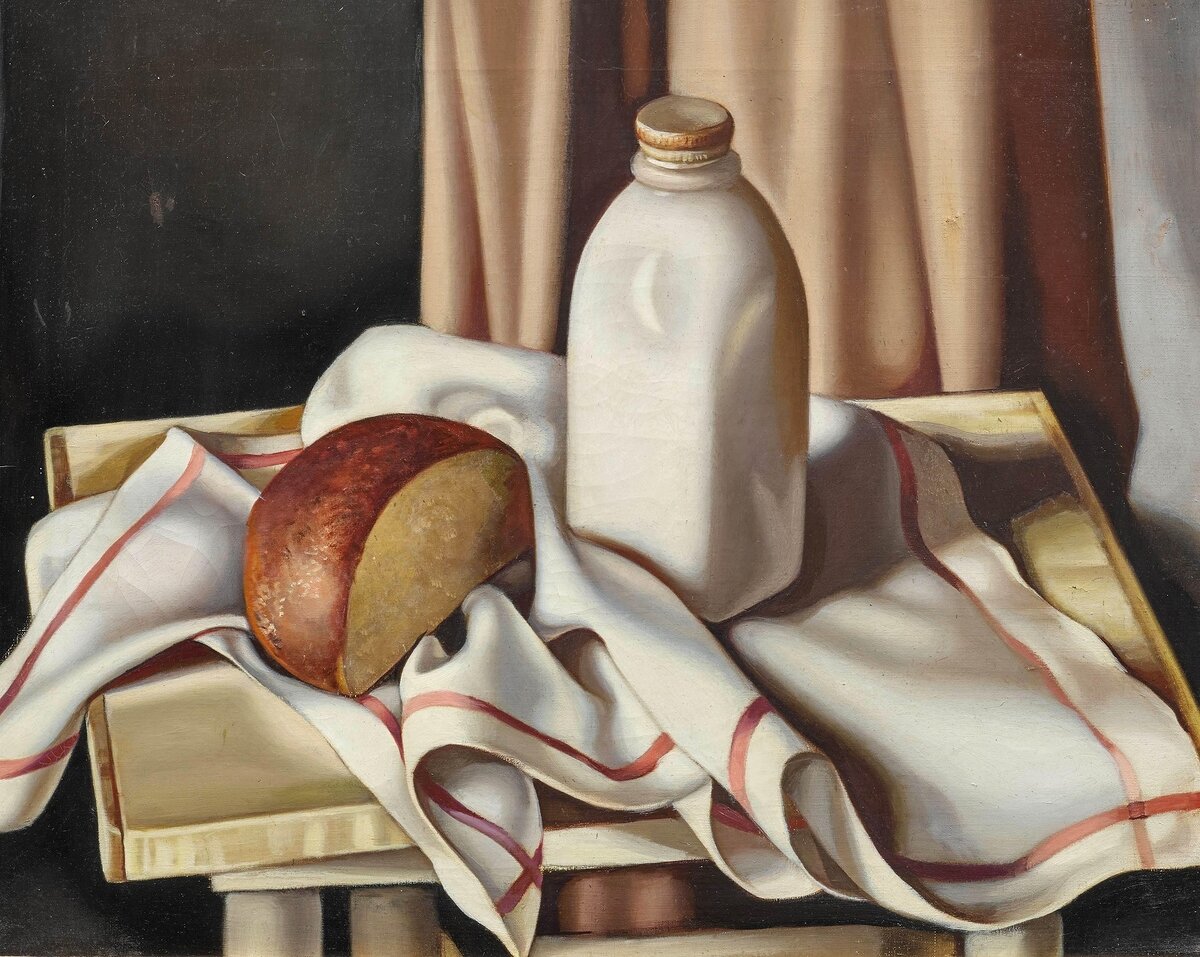 "Натюрморт с бутылкой молока" Тамары Лемпицка, 1942, частная коллекция