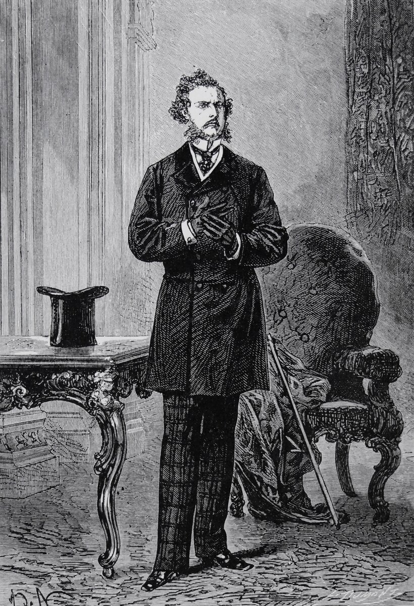 Филеас Фогг на иллюстрации Альфонса де Невиля и Лена Бенетта /  Phileas Fogg an ilustration from the novel "Around the World in Eighty Days" by Jules Verne painted by Alphonse de Neuville and Léon Benett