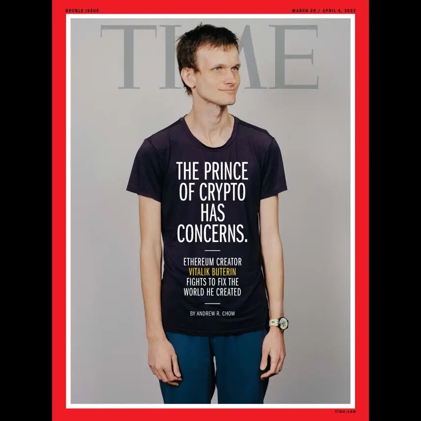 Виталик Бутерин на обложке Time Magazin, апрель'22