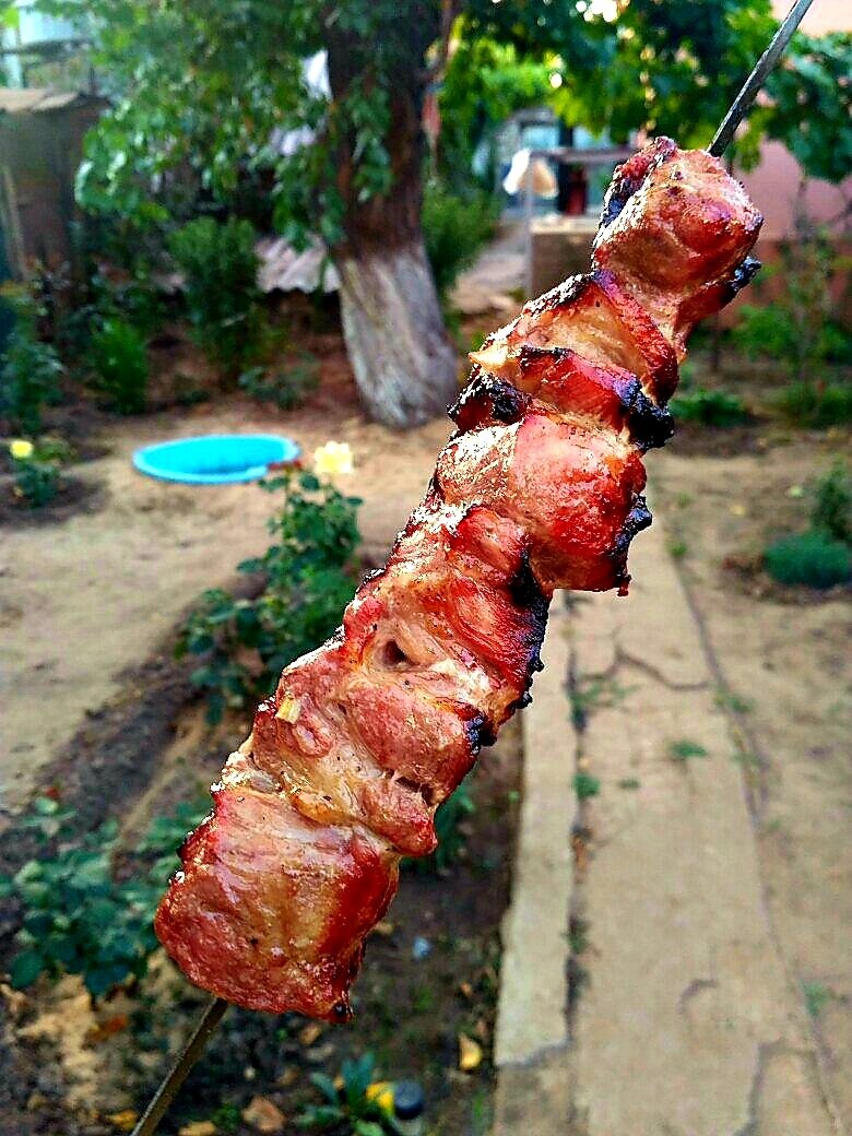 На фруктовых дровах.#шашлык 