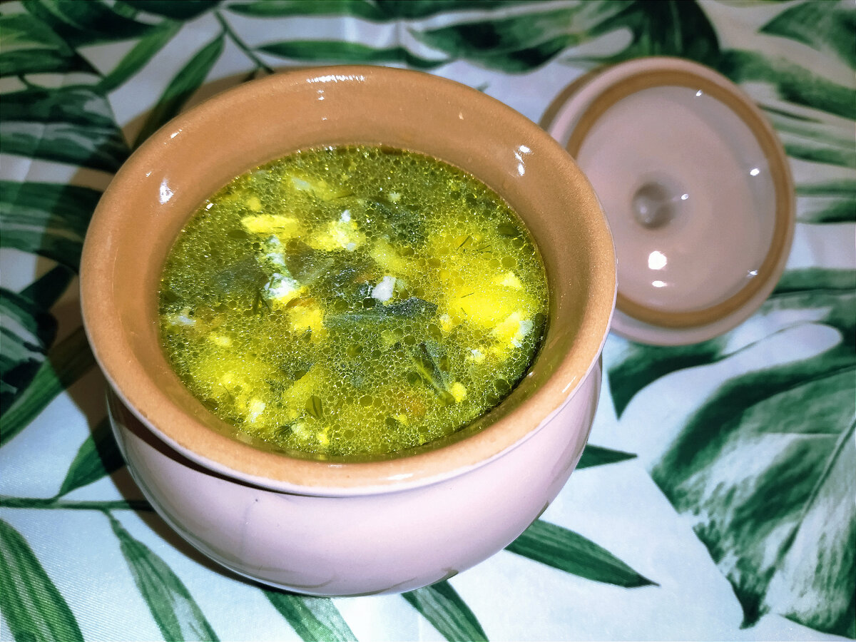 Суп из крапивы и мяса. Фото сделано мной. 