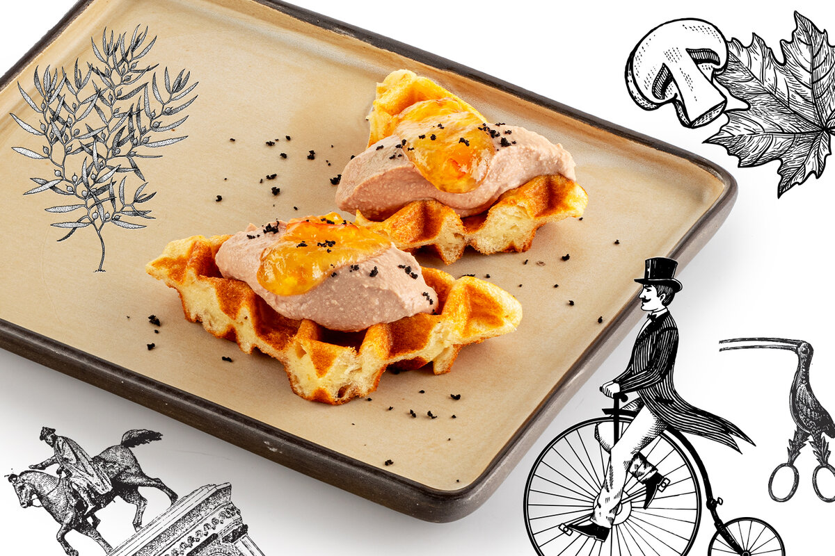 Несладкие картофельные вафли с паштетом