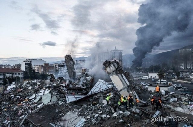 Разрушенные землетрясением дома на юго-востоке Турции