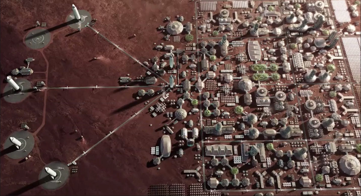 Представление SpaceX о создании марсианского поселения