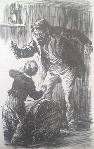 Гекльберри Финн и его отец. Иллюстрация к роману.