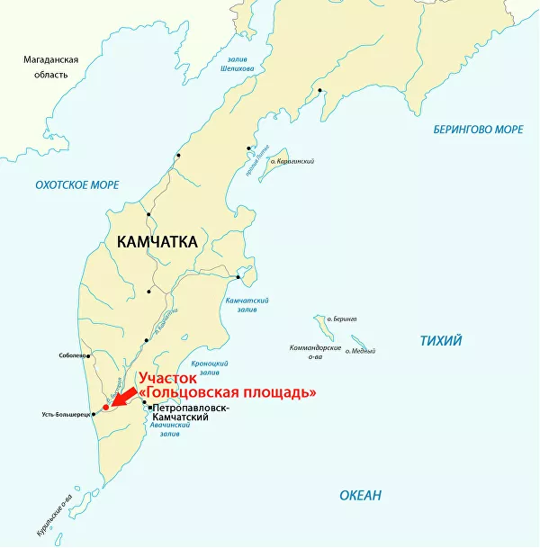 Физическая карта камчатки подробная