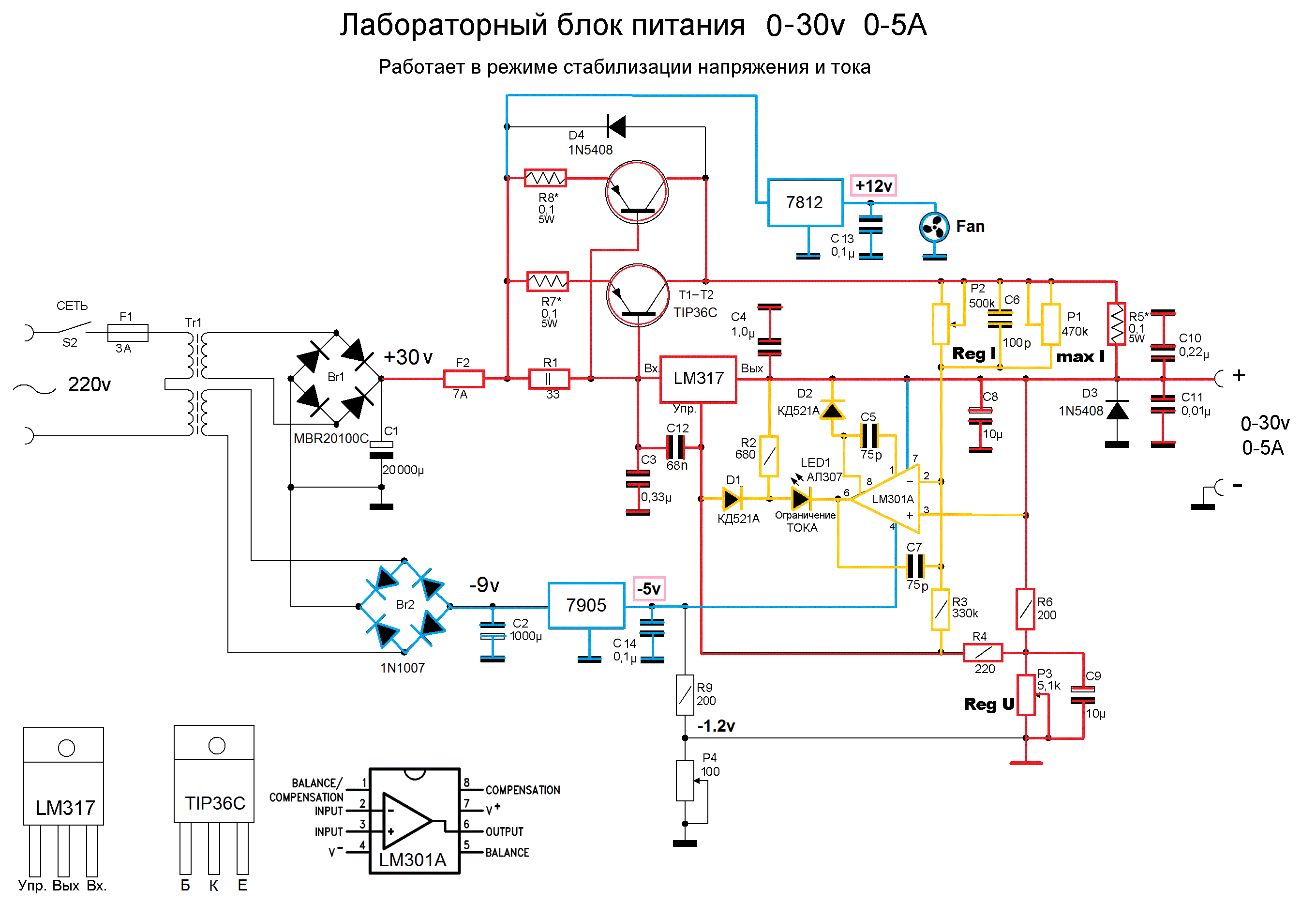 Блок питания цифровой лабораторный YH305D YIHUA (0-30 В, 0-5 А)