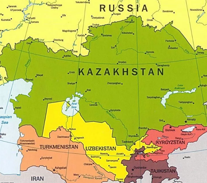 Карта казахстана с соседними странами