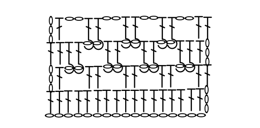 Схема узора сетка крючком