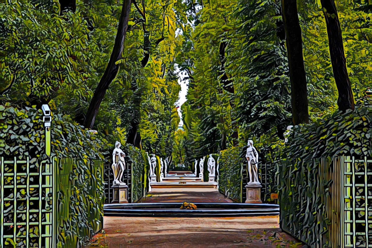 летний сад с перспективой. летний сад растрелли. летний сад петра 1 в санкт-петербурге. летний сад здания. летний сад 1704.