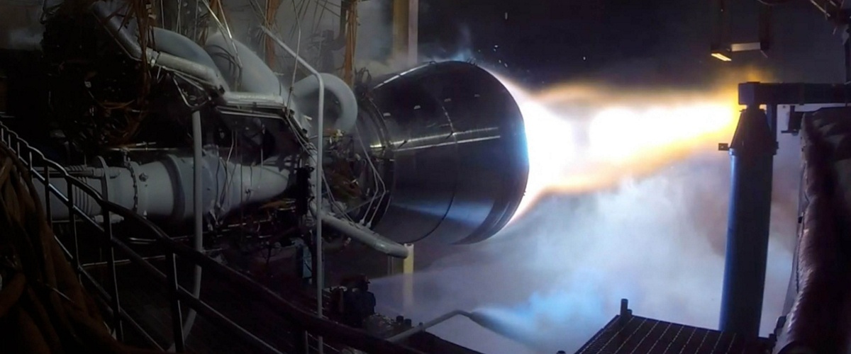 Огневые испытания ракетного двигателя - BE-4
