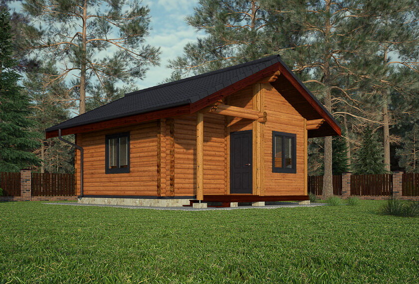 Проект дома из бревна S-164 от "Экохоум"  