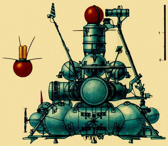 Схематическое изображение АМС "Луна-15". Источник: Яндекс.Картинки