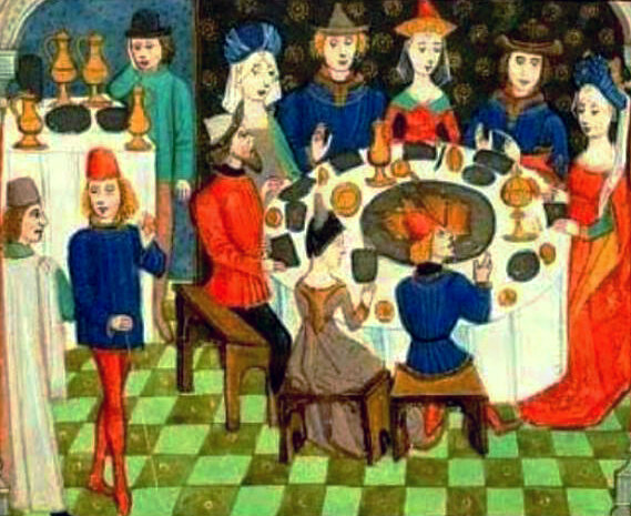 Изображение средневекового застолья