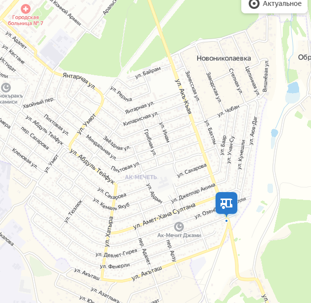 На карте - микрорайон Ак-Мечеть
