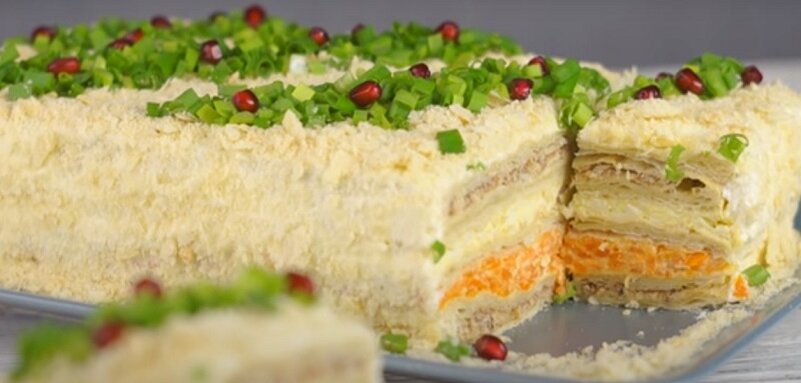 Очень интересный и необычный салат к Новогоднему столу – «Наполеон» 