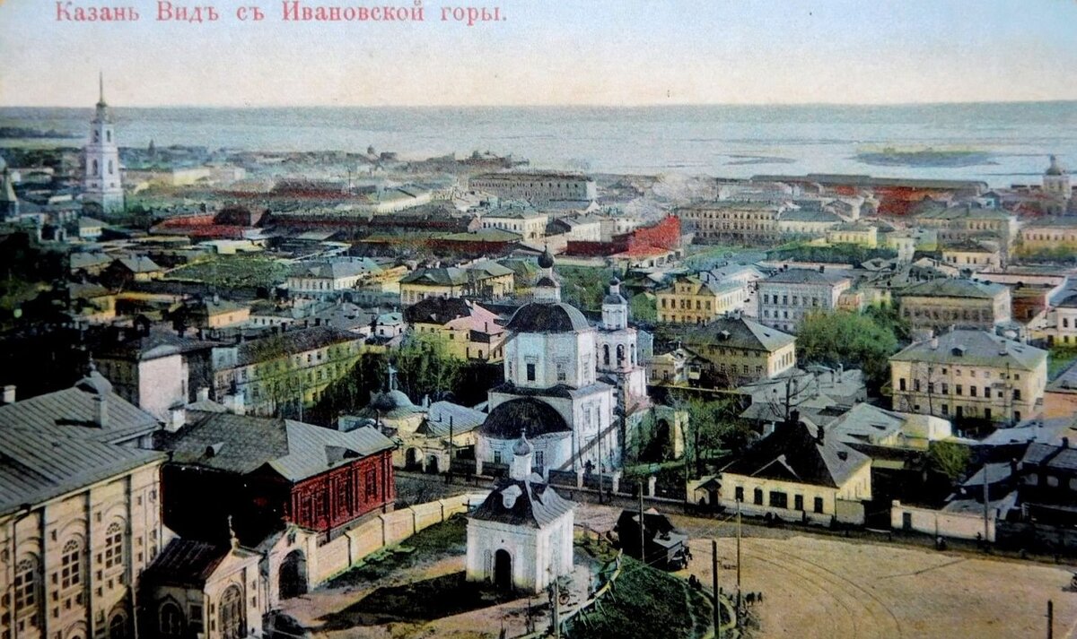 Магазин открыток aikimaster.ru - Рисованная почтовая открытка с достопримечательностями Казани