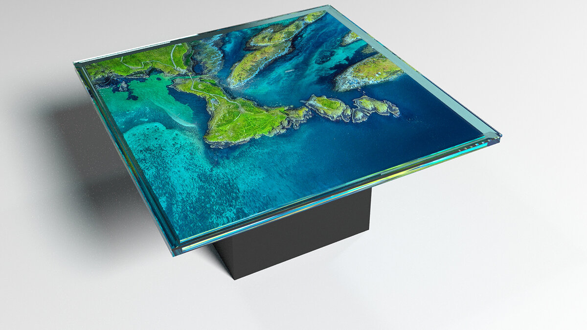 Столы из эпоксидной смолы с 3D миниатюрами внутри. 3D-ECO.RU