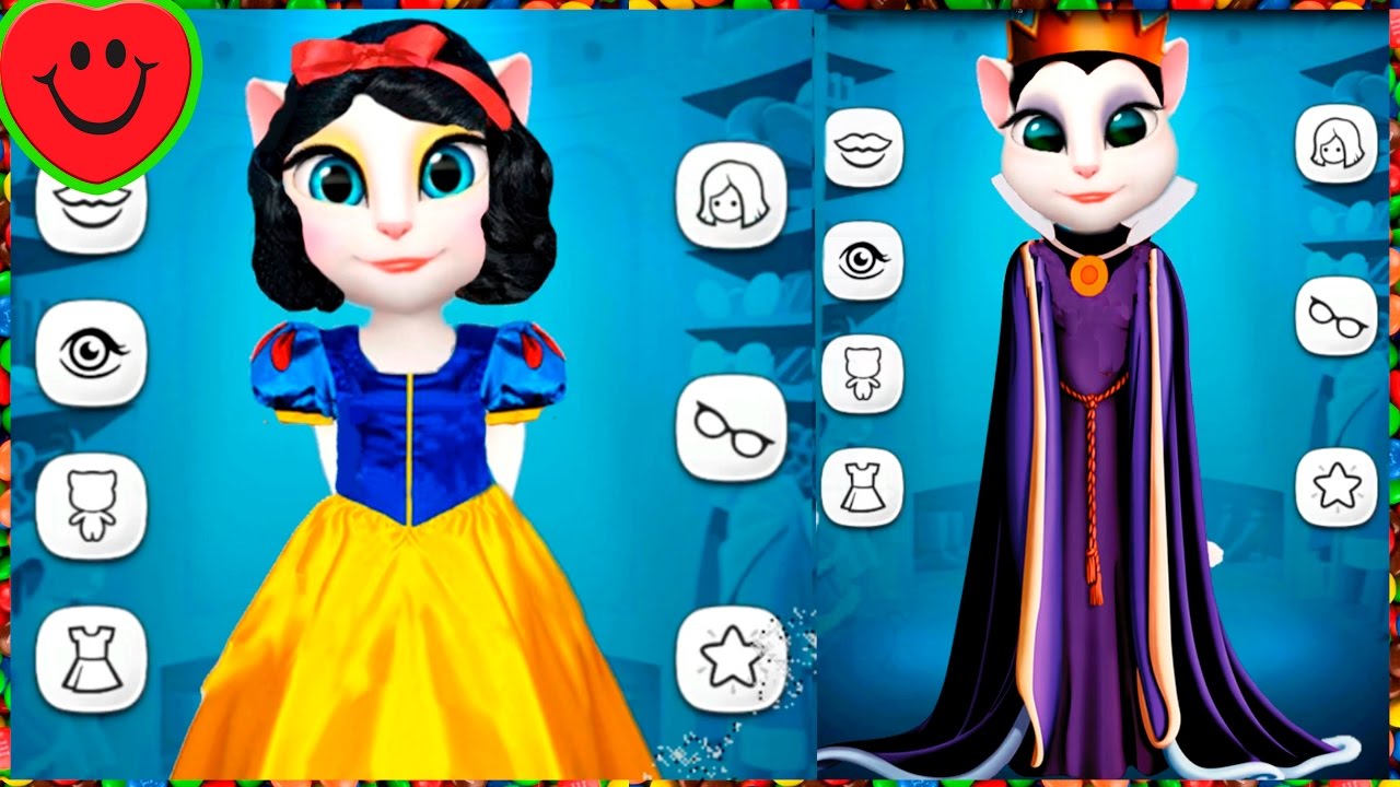 Мой Говорящий Том и Говорящая Анджела Белоснежка Snow White Princess 7  Dwarfs My Talking Angela Tom