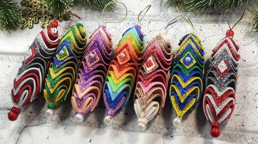 БЫСТРО и ПРОСТО, новогодние игрушки из фоамирана 🎄 diycraft  christmas ornaments diycraft