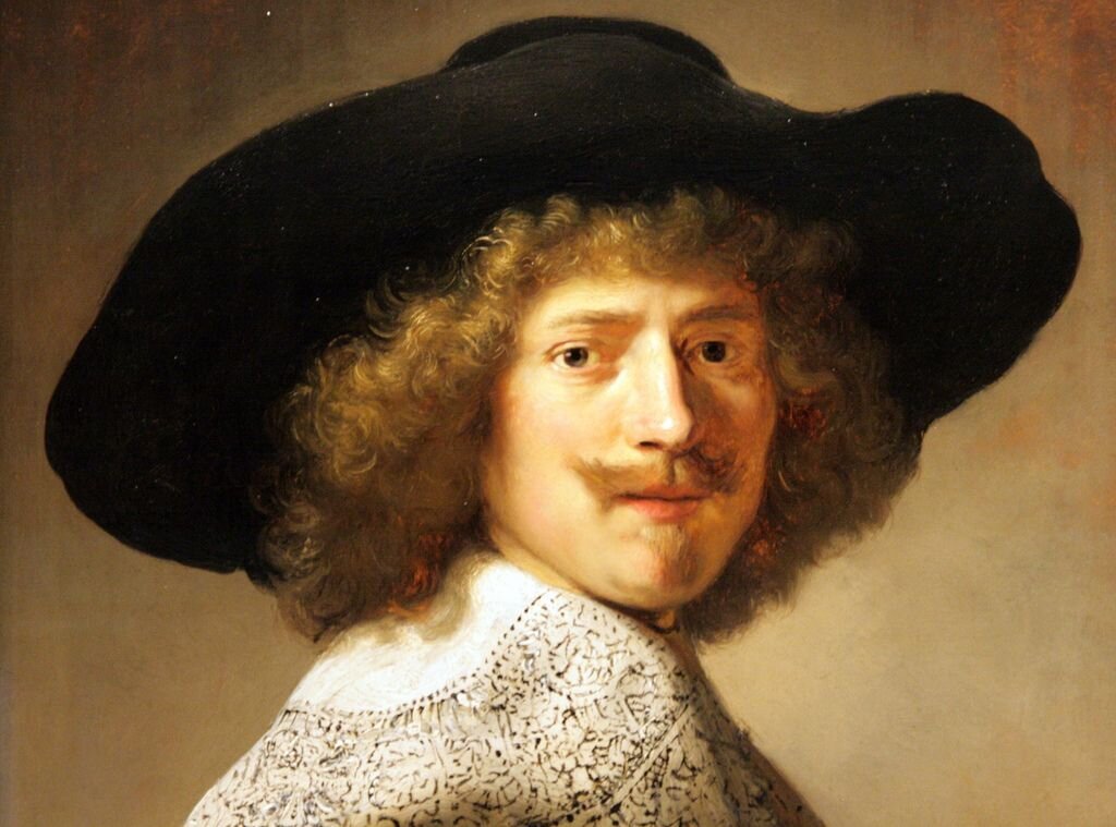 Классическое рембрандтовское освещение: хорошо освещенная одна сторона лица со светлым треугольником под глазом на противоположной стороне. Такое освещение хорошо передает объем лица в портрете.