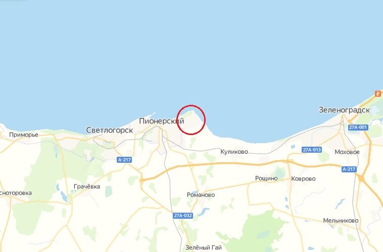 Карта балтийского побережья