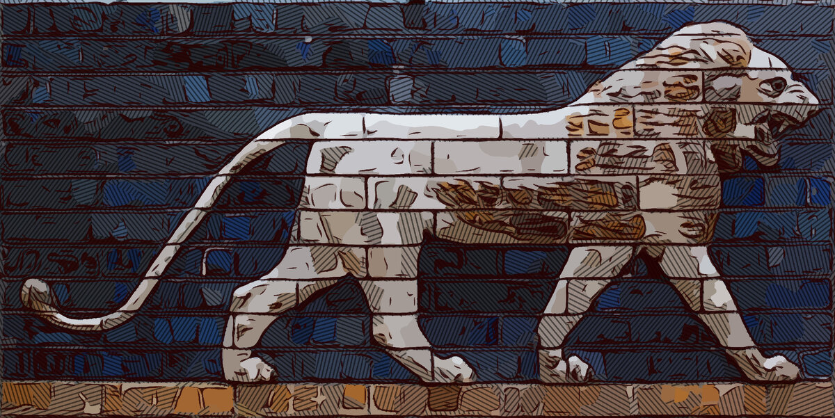 Изображение льва в Вавилоне.
