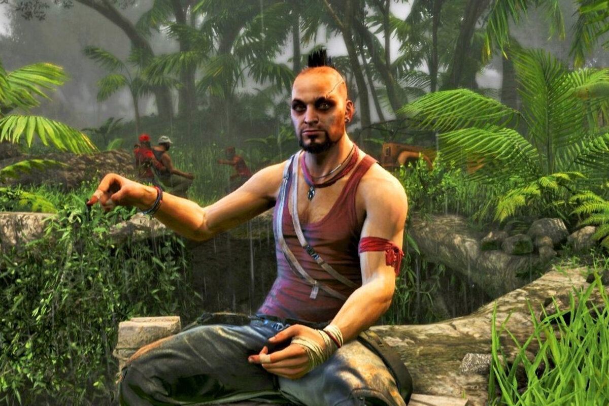 Психопат Ваас Монтенегро из Far Cry 3 с пистолетом у лица — Картинки и аватары