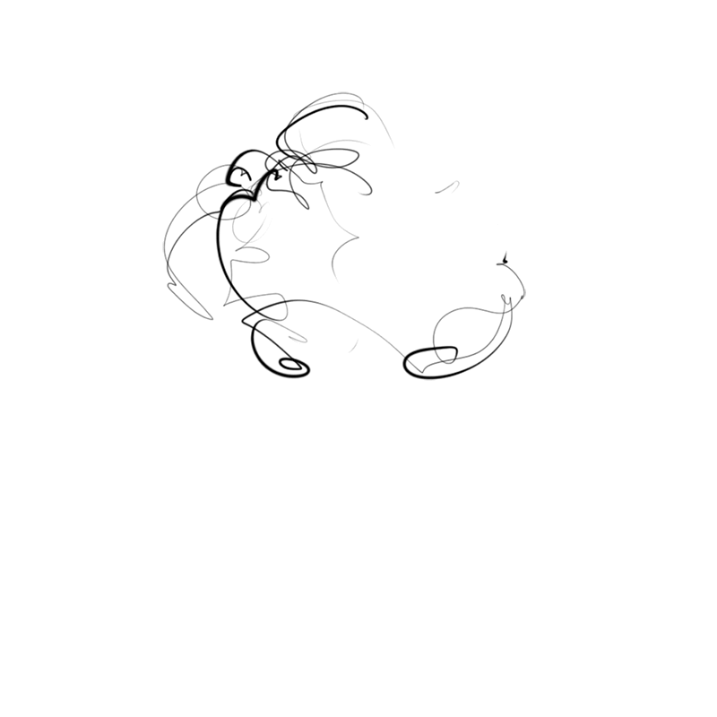 Это Гифка, нажмите на нее. Тут пример как абстрактная мысль постепенно формируется в некий образ. Я использую этот метод рисования всегда, когда хочу порисовать на свободную тему.