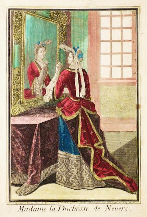 Герцогиня де Невер, Антуан Трувен, 1696. (с) https://fashionhistory.fitnyc.edu/