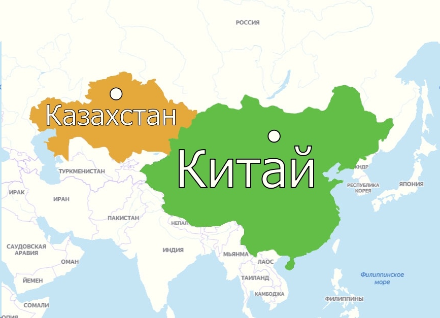 Карта россии в китае