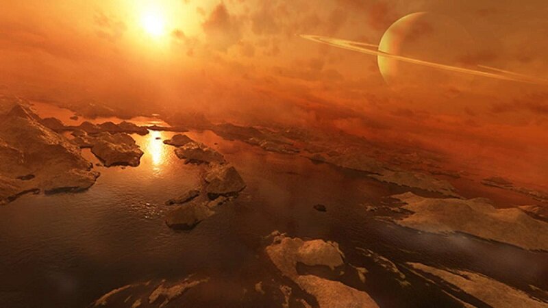 Поверхность Титана местами выглядит примерно так