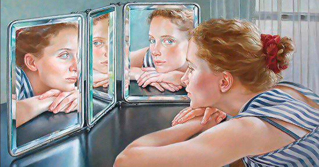 Франсин Ван Хов Разговор с отражением. Картина с открытого доступа.